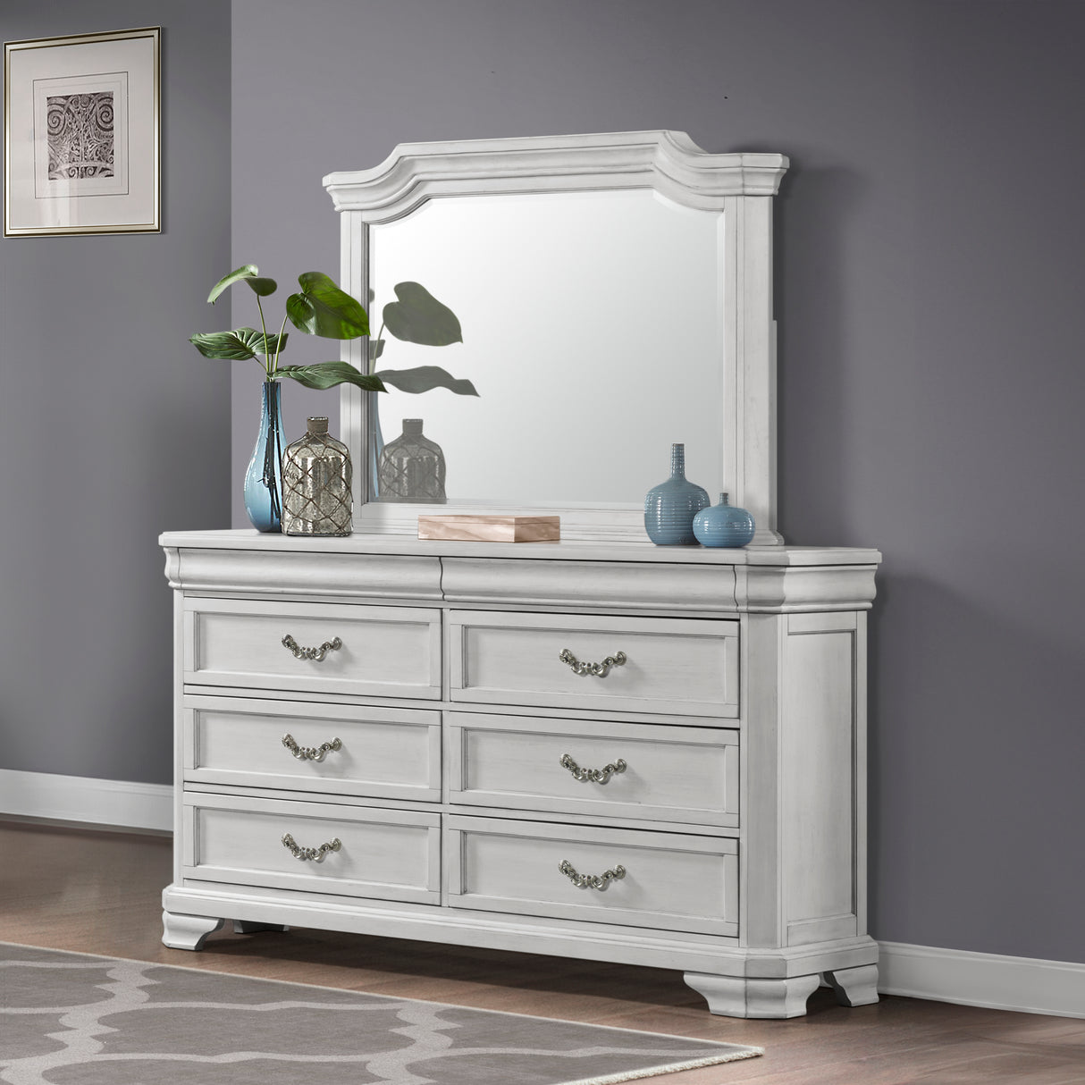 Lyndhurst Landscape Mirror- Vintage White