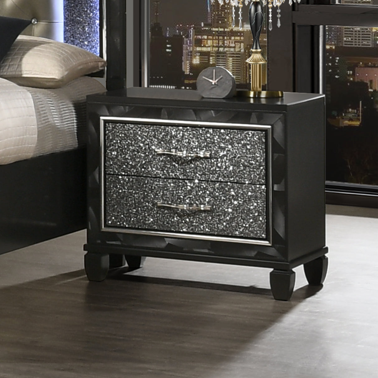 Radiance Nightstand-Black Pearl