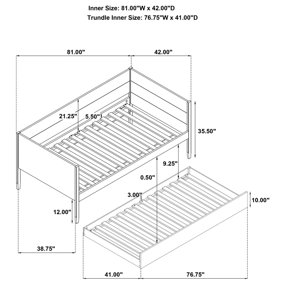 Calinda Daybed with Trundle