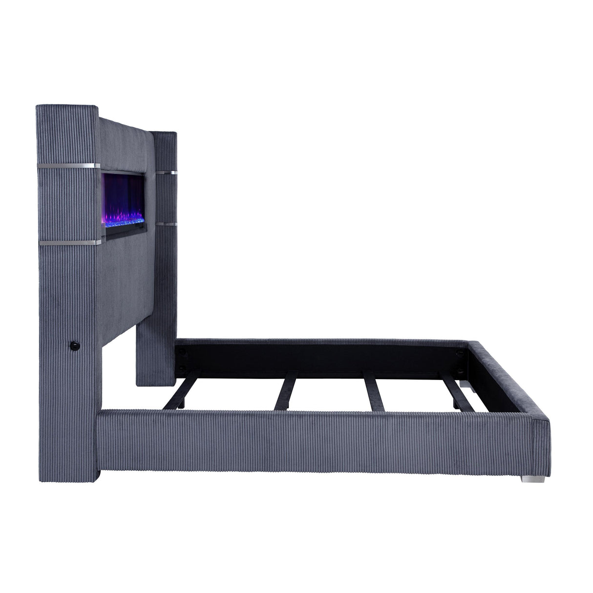 Tisdall Wingback Bed with Flame Visualizer - galleria furniture outlet