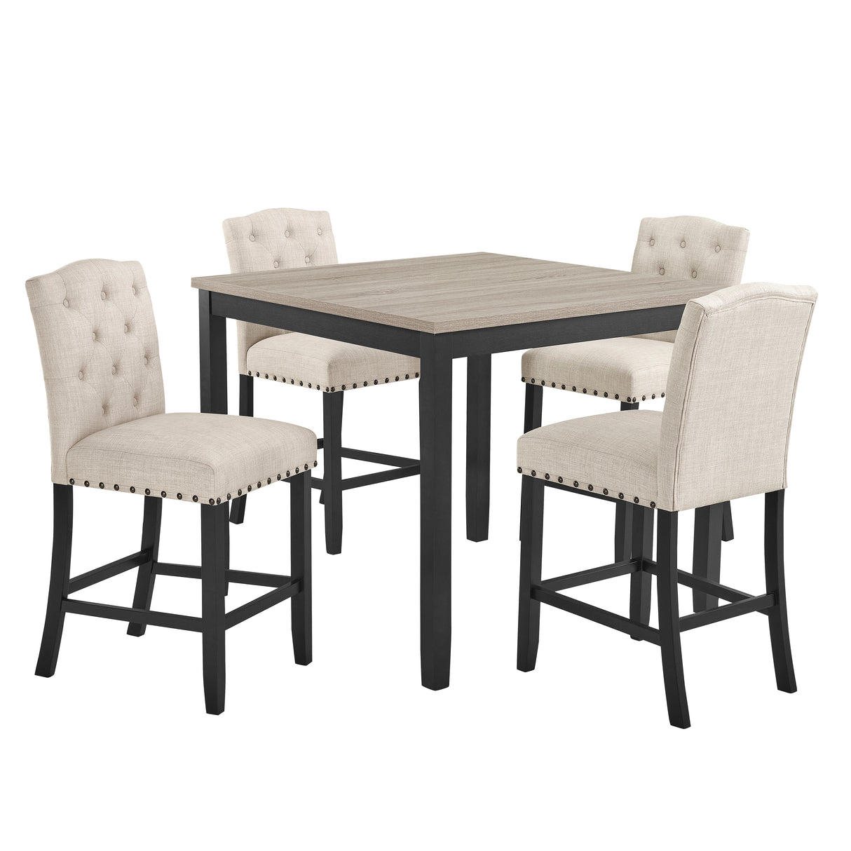 Daphne 5 Pc Natural 42" Counter Set W/Natural Chairs