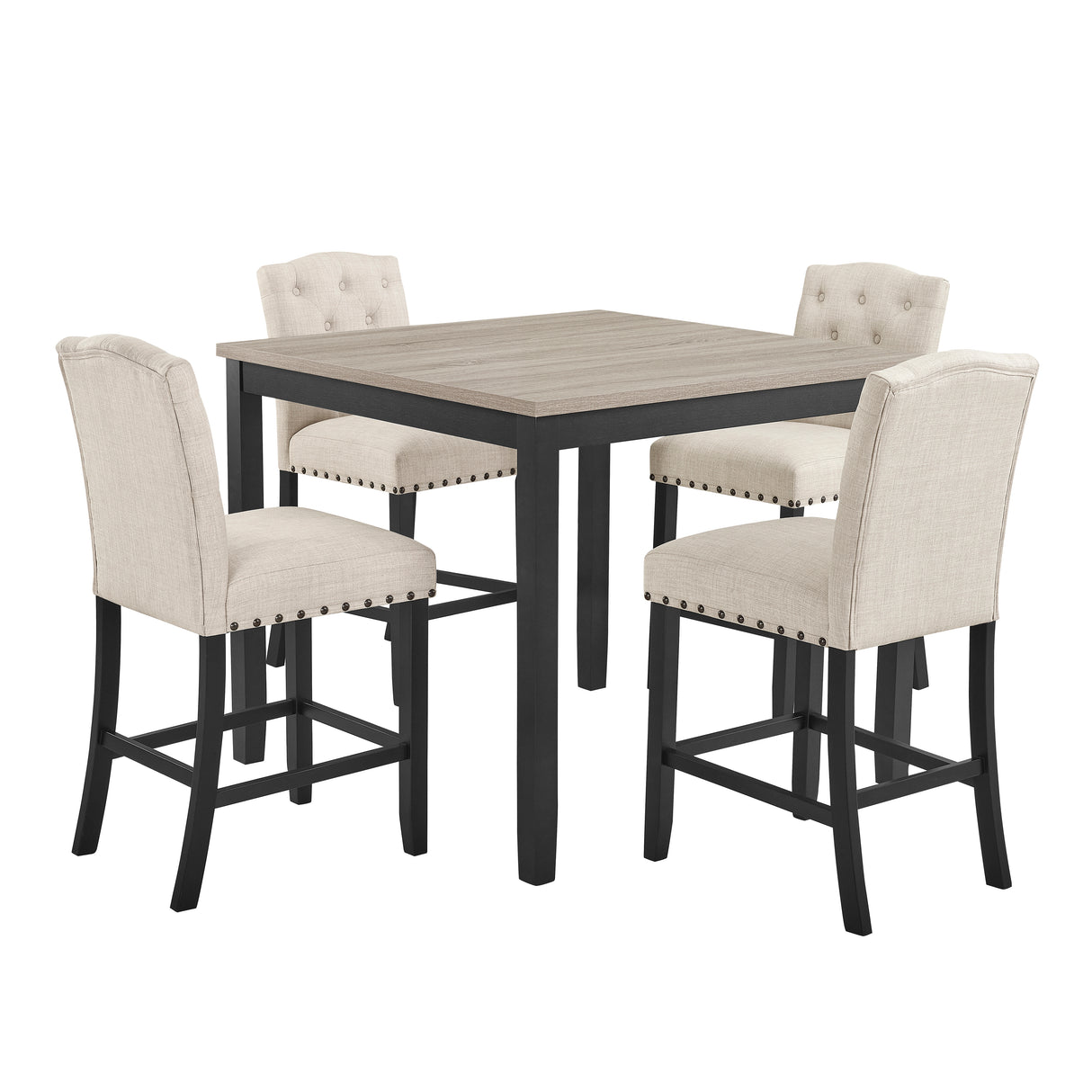 Daphne 5 Pc Natural 42" Counter Set W/Natural Chairs
