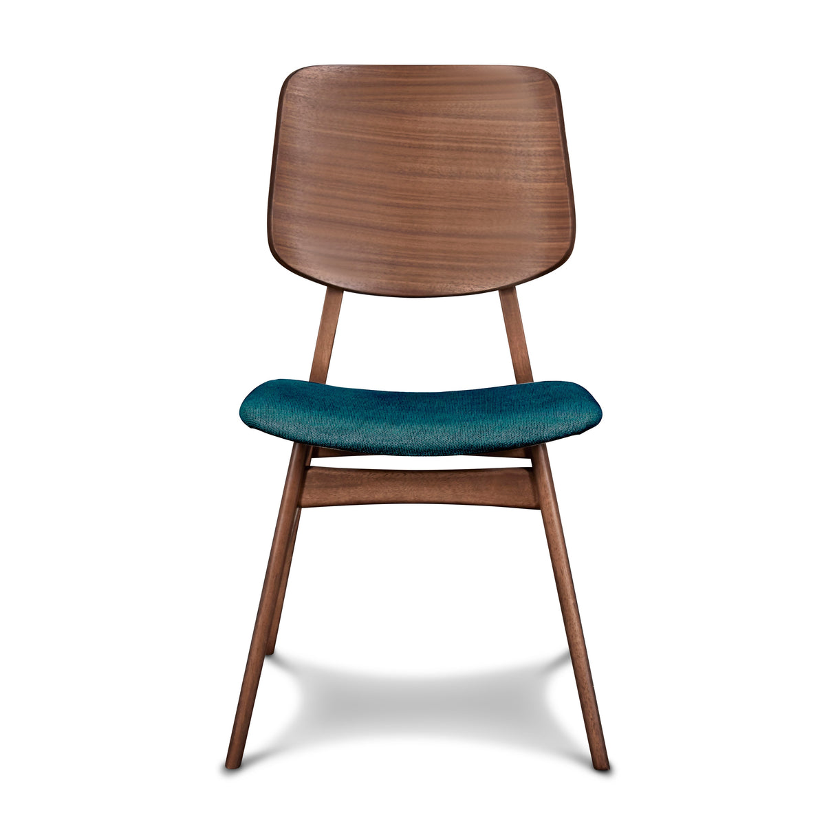 Oscar Chair With Forest Green Cushion-Walnut