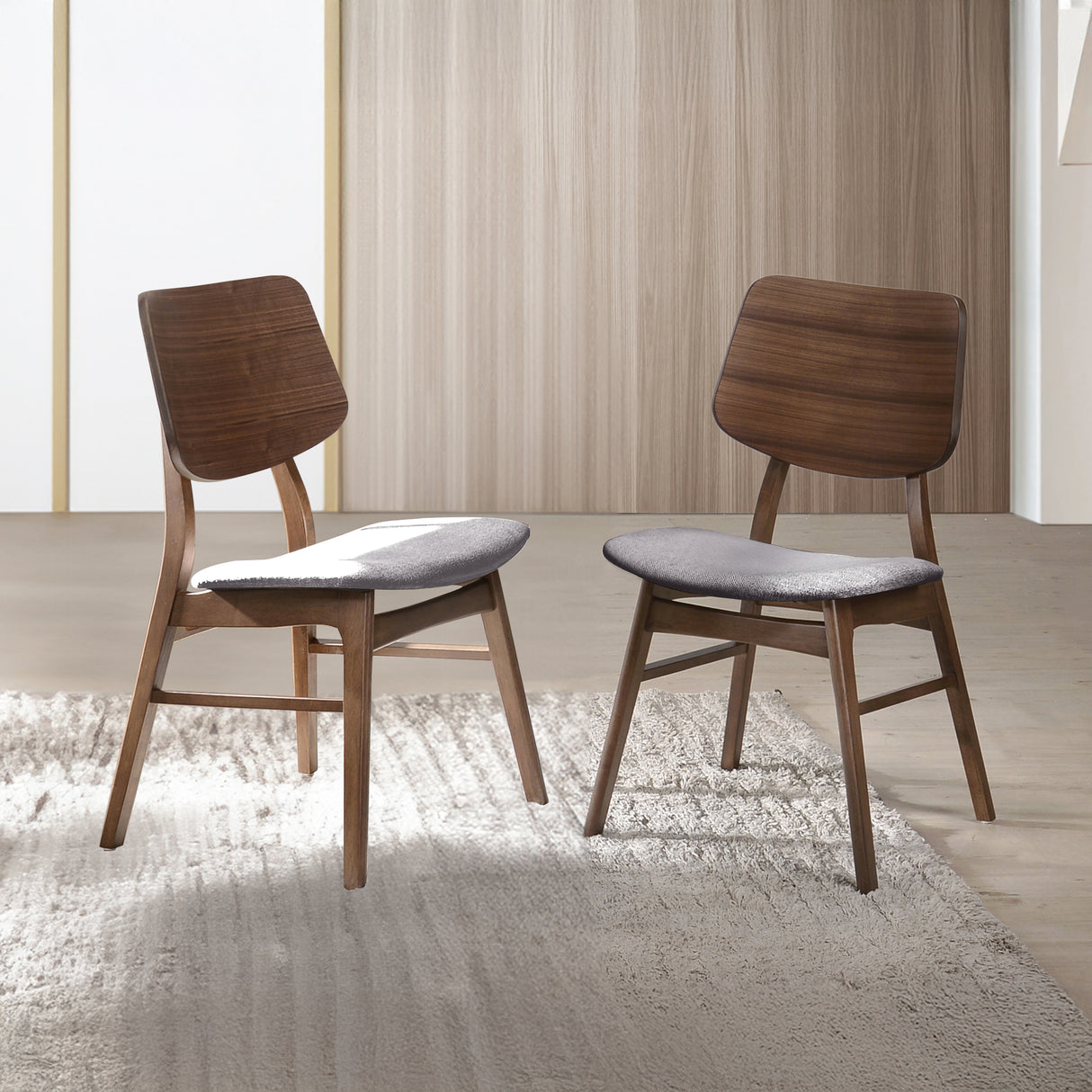 Oscar Chair With Dk Gray Cushion-Walnut