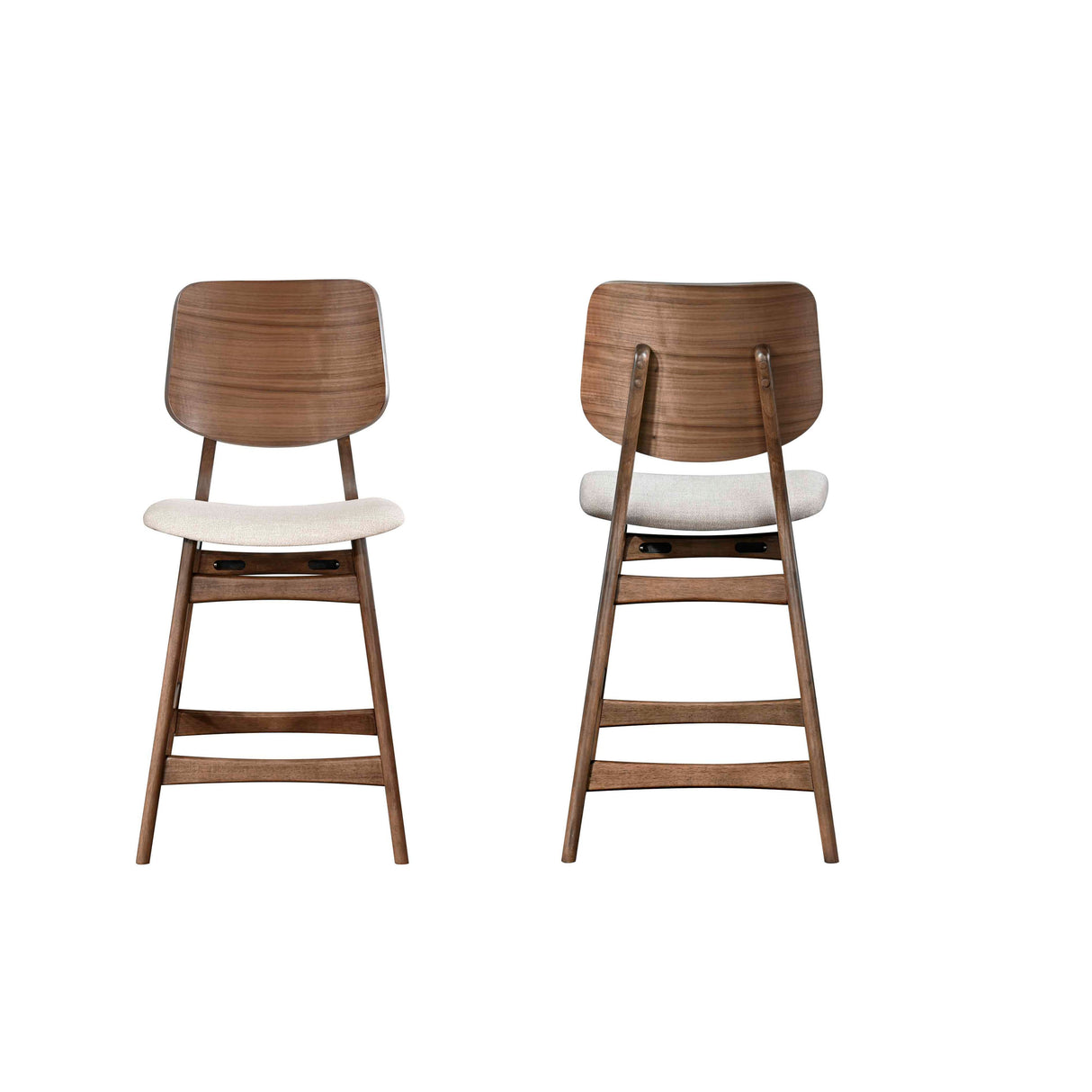 Oscar Counter Chair With Natural Cushion-Walnut