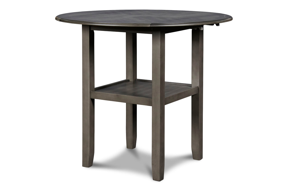 Gia 3 Pc 42" Counter Drop Leaf Table & 2 Chairs-Gray