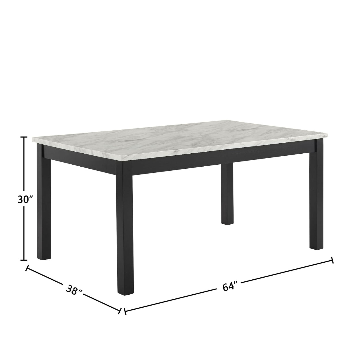 Celeste 64" Dining Table-Espresso/Faux Marble