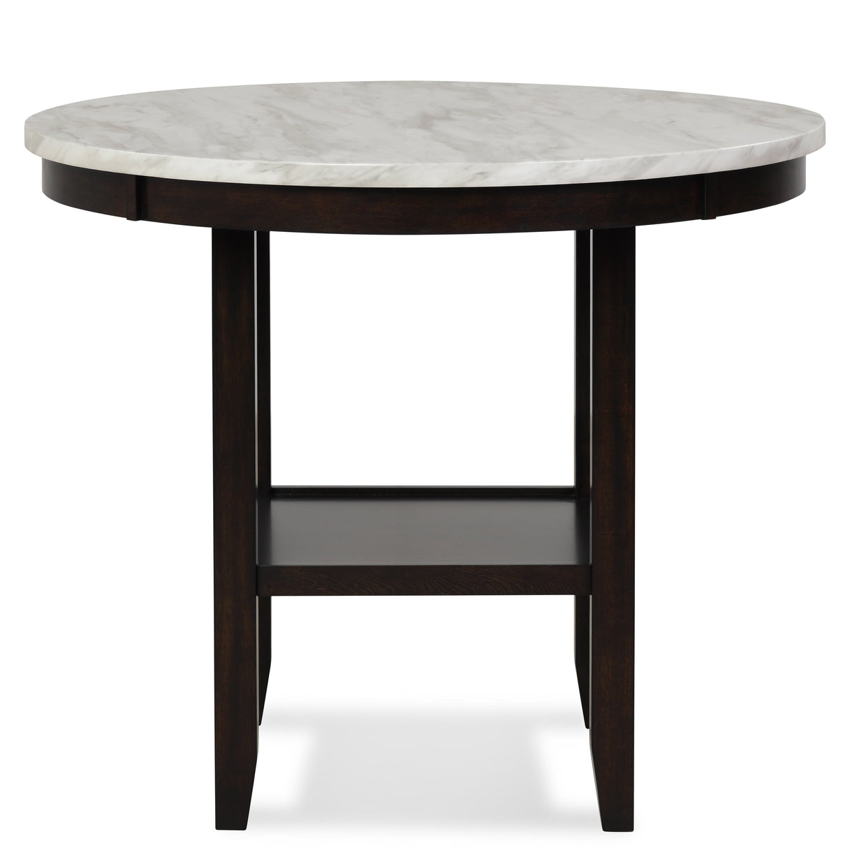 Celeste 42" Round Counter Table-Espresso/Faux Marble