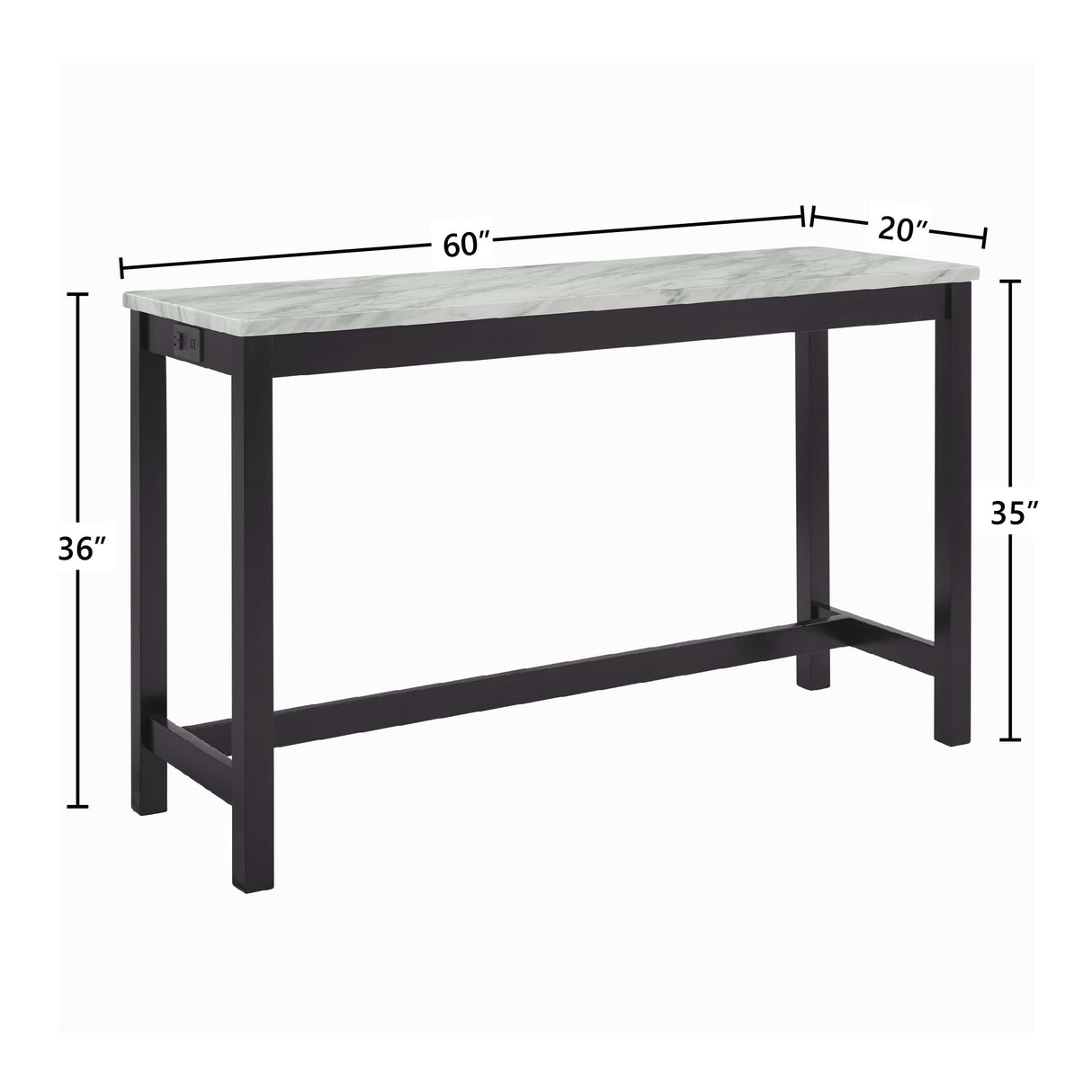 Celeste Theater Bar Table W/ 3 Stools-Black