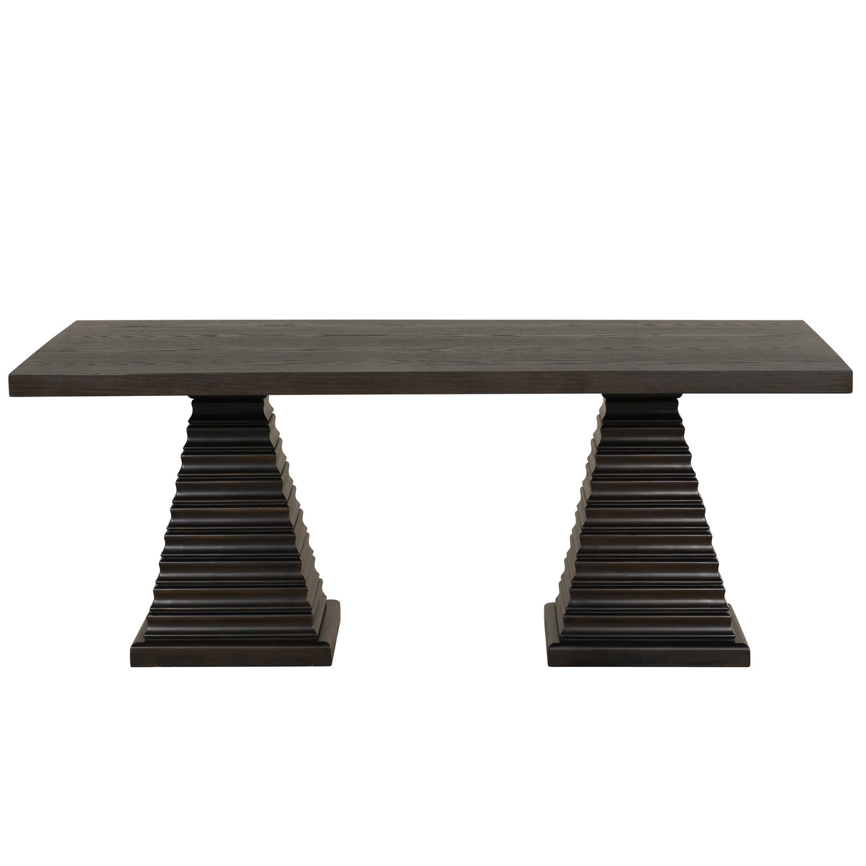 Plateau Rectangle Table Pedestal Base-Rustic Espresso
