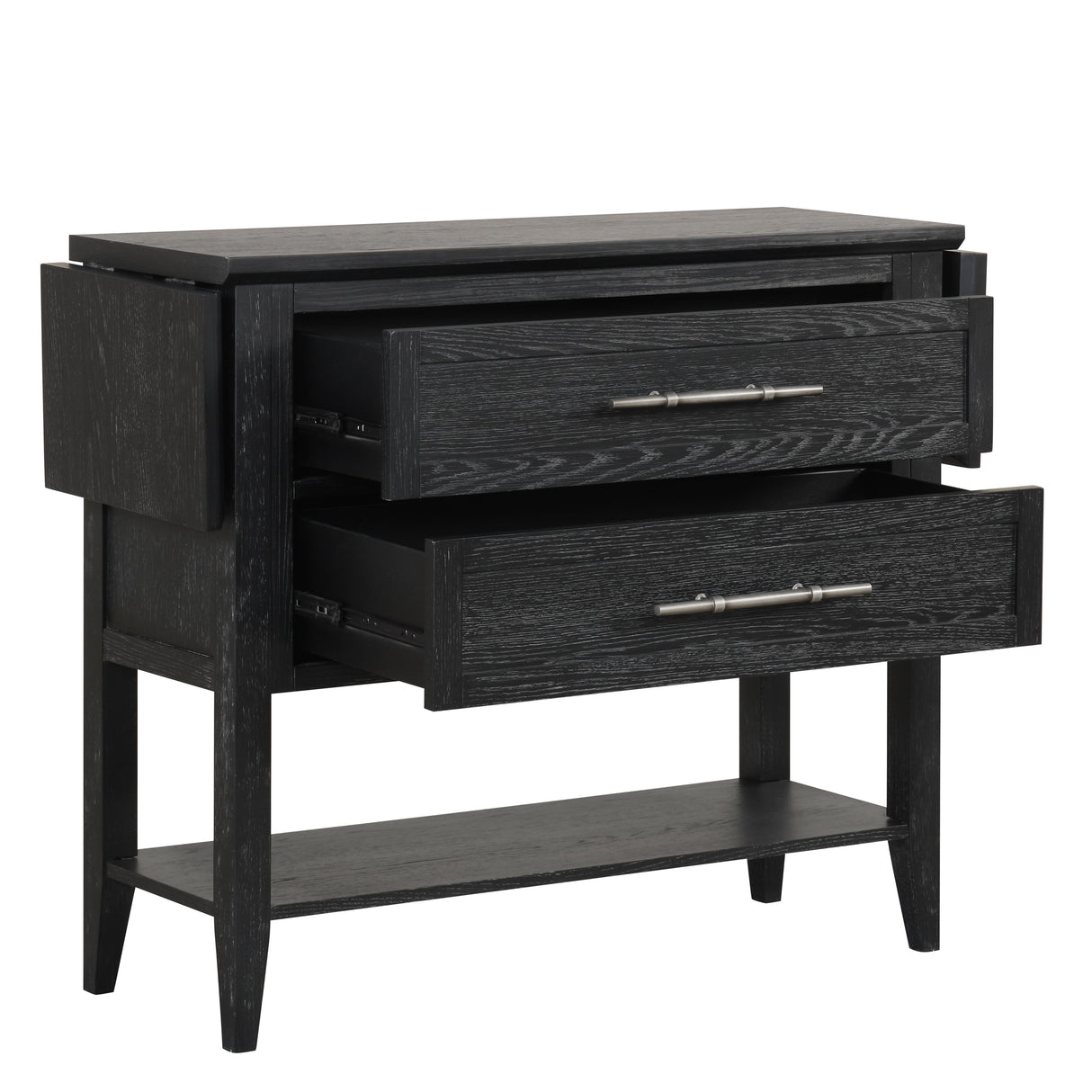 Sable Crest Drop Leaf Server-Black