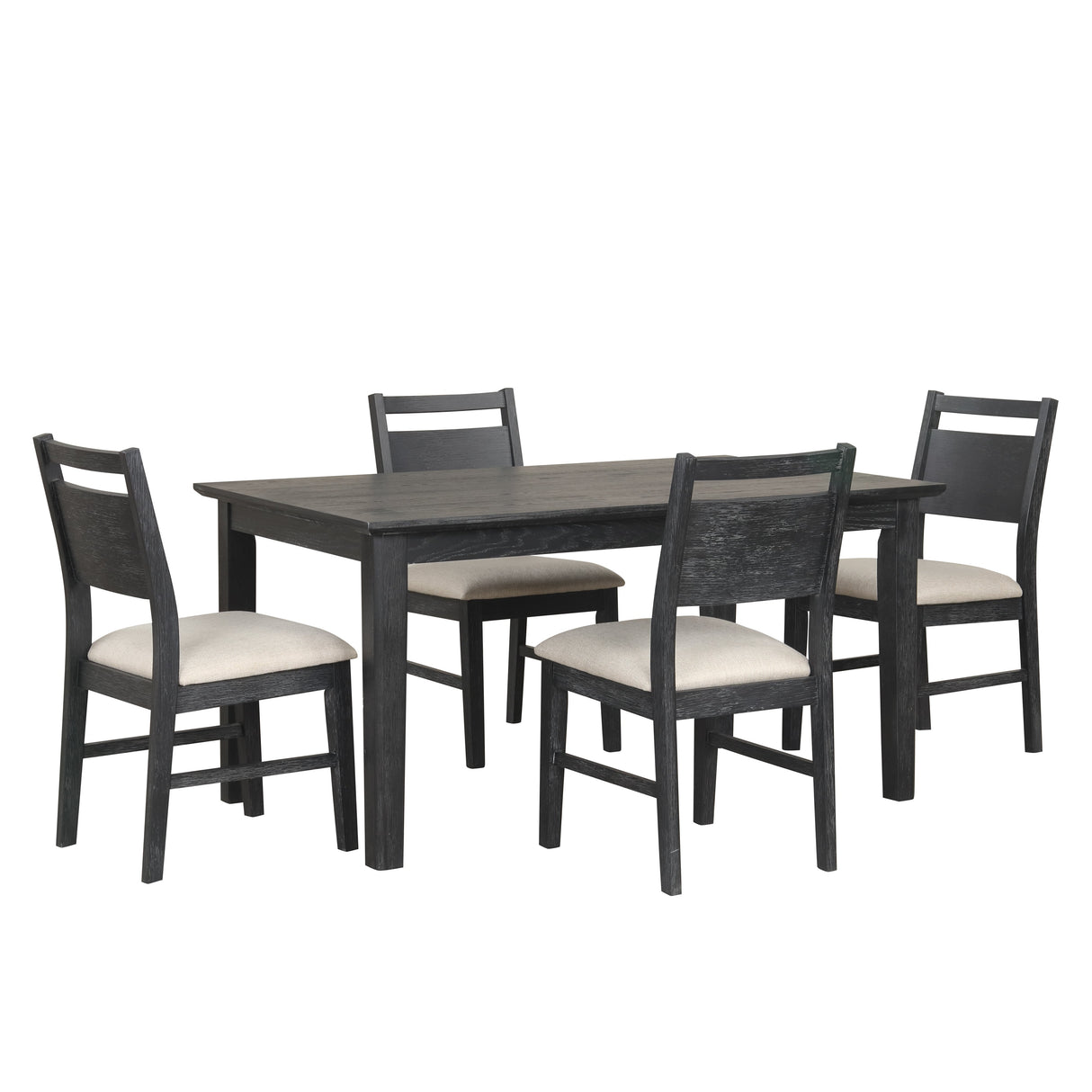 Sable Crest 5 Piece Rectangle Dining Table & 4 Chairs-Black
