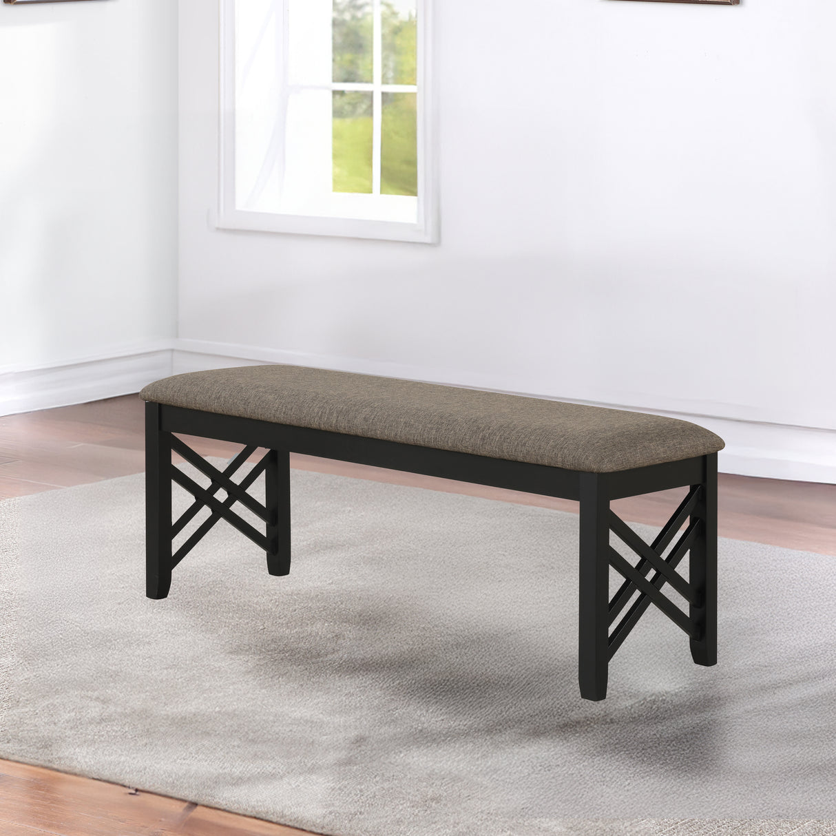 Potomac Dining Bench-Brown/Black