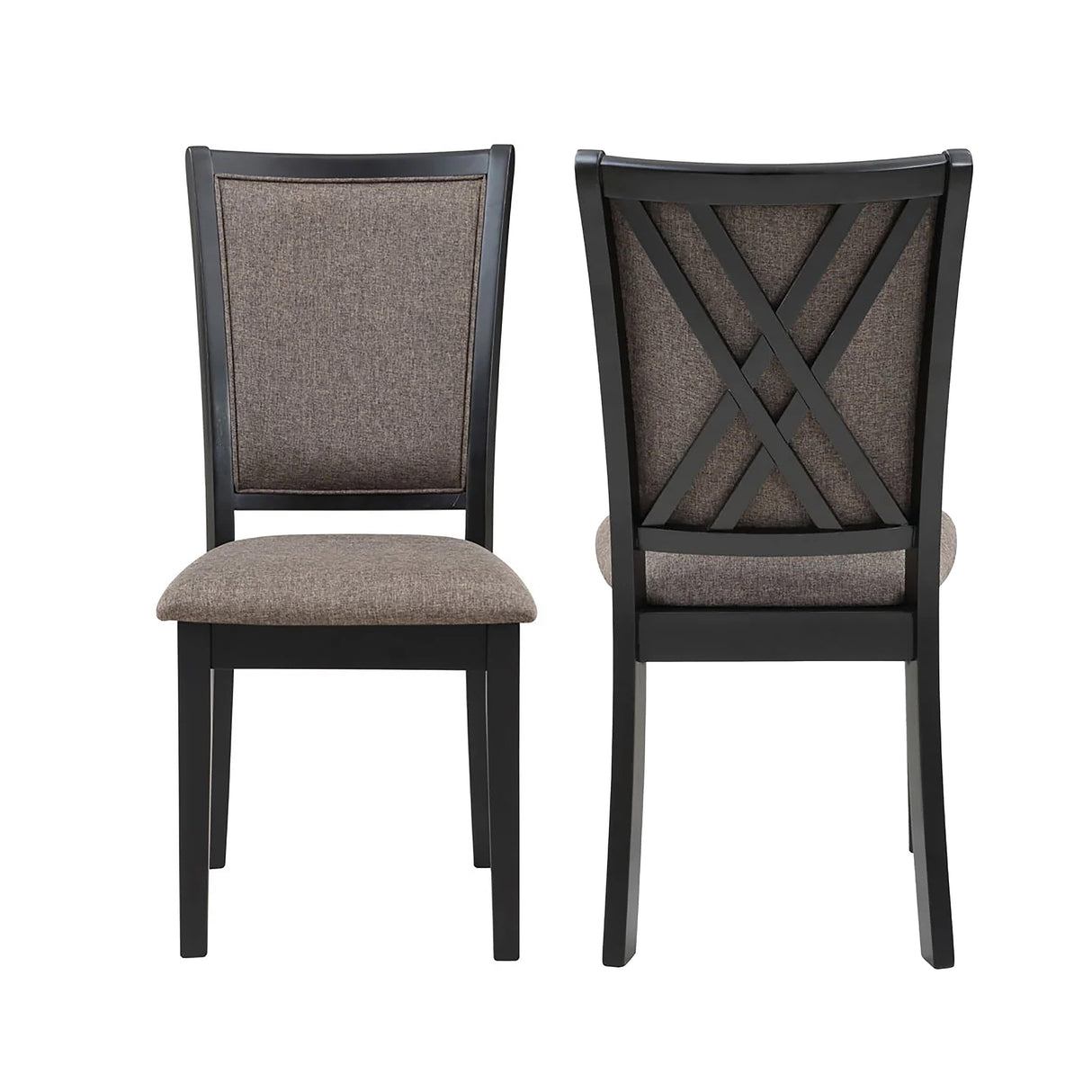 Potomac 48" Round Dining Table & 4 Chairs-Brown/Black
