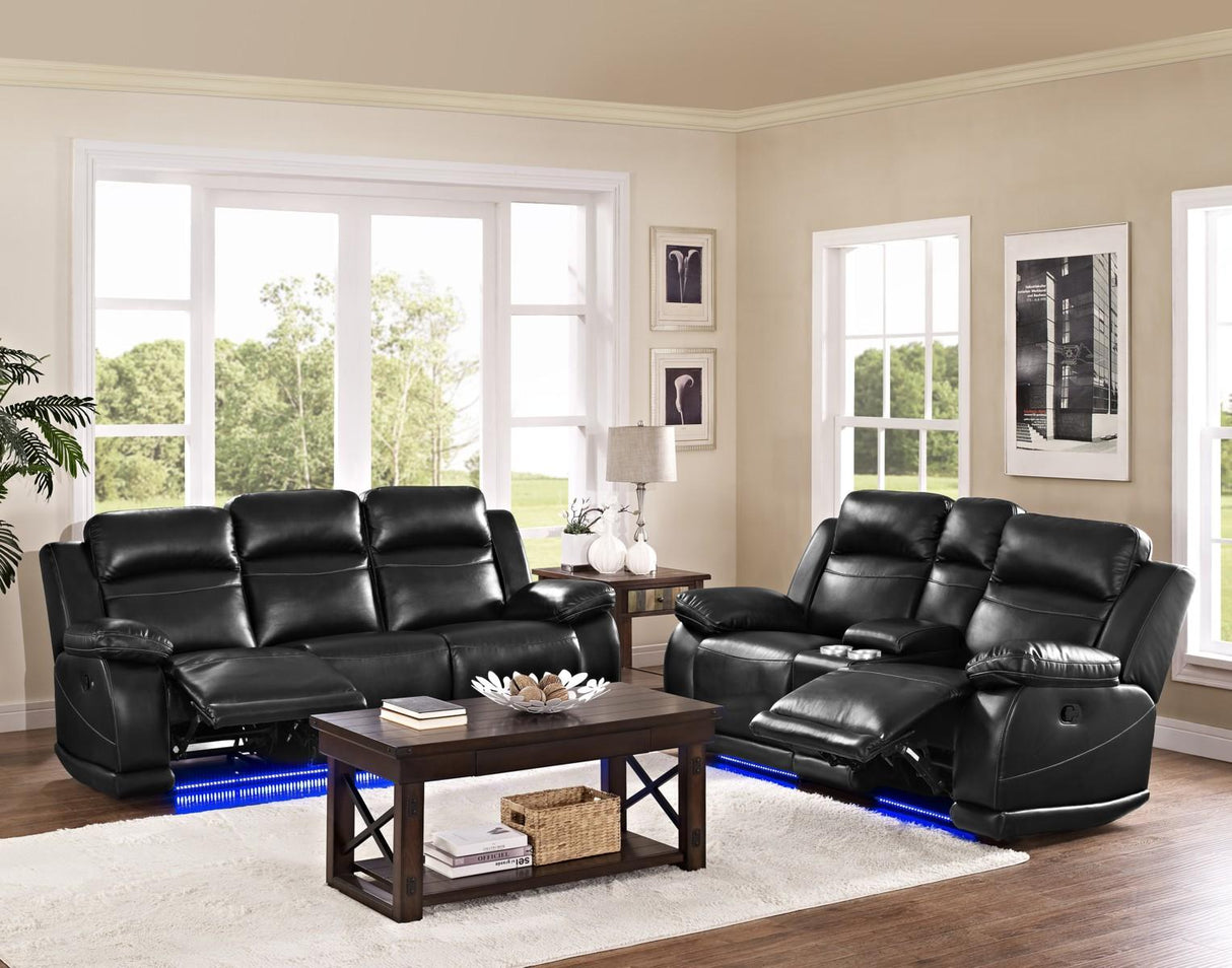 New Classic Vega Power Sofa in Premiere Black - galleria furniture outlet