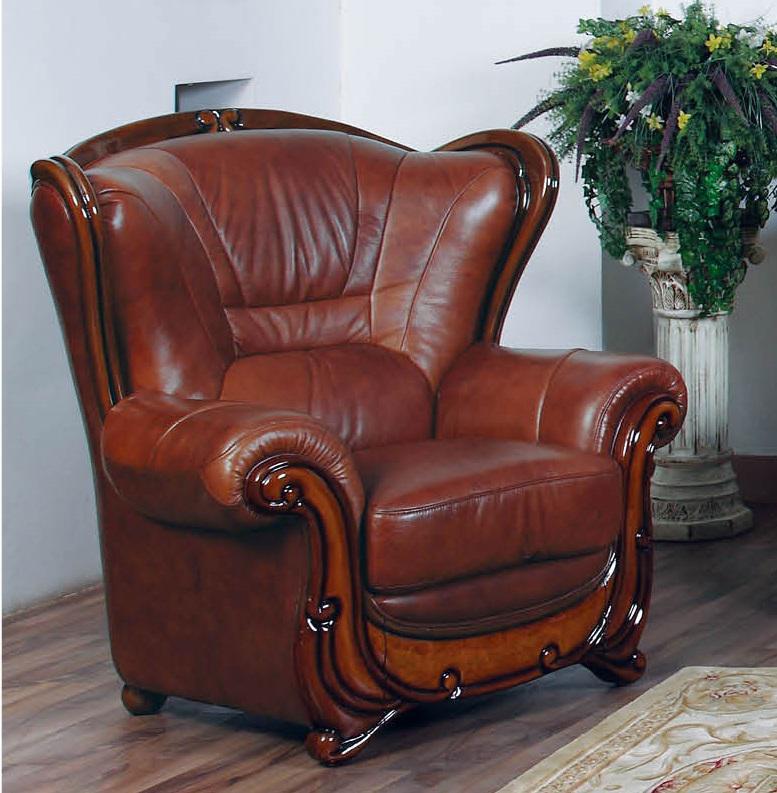 ESF Furniture 100 Living Room Chair in Chestnut Brown - galleria furniture outlet