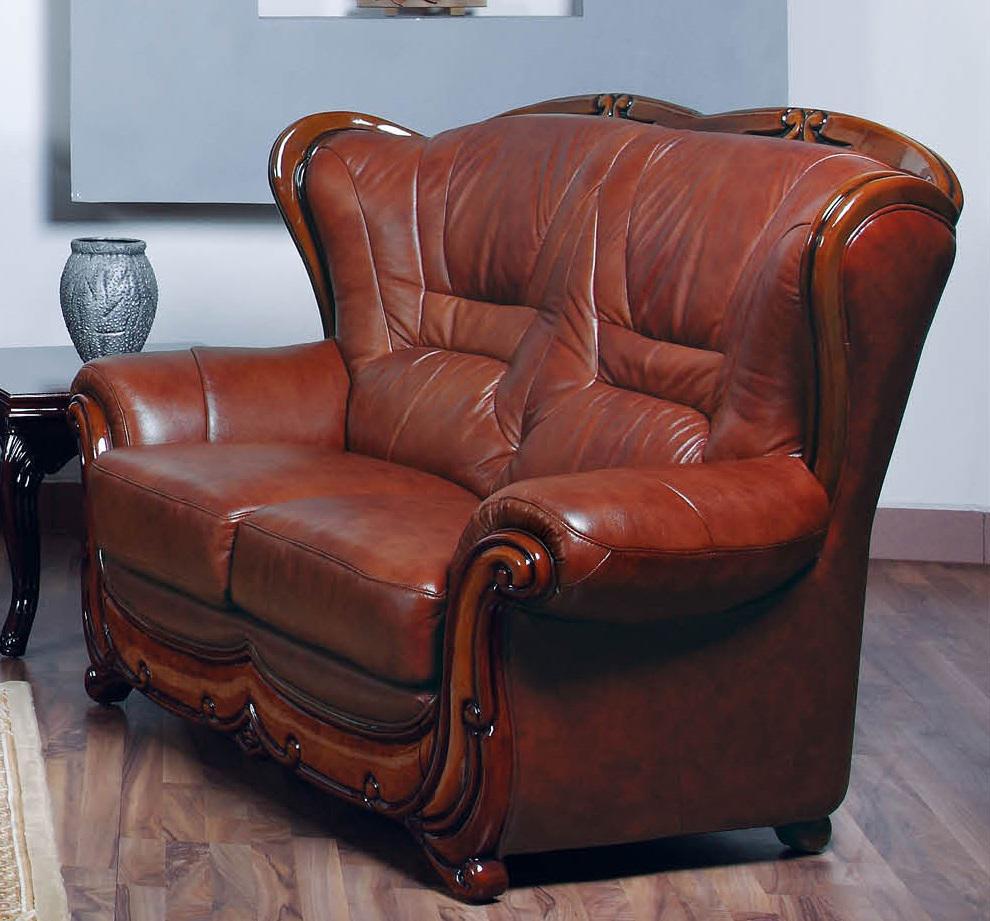 ESF Furniture 100 Loveseat in Chestnut Brown - galleria furniture outlet