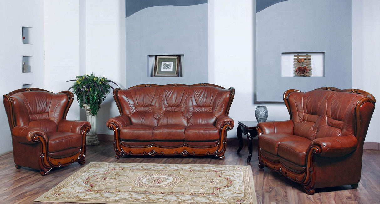 ESF Furniture 100 Sofa in Chestnut Brown - galleria furniture outlet