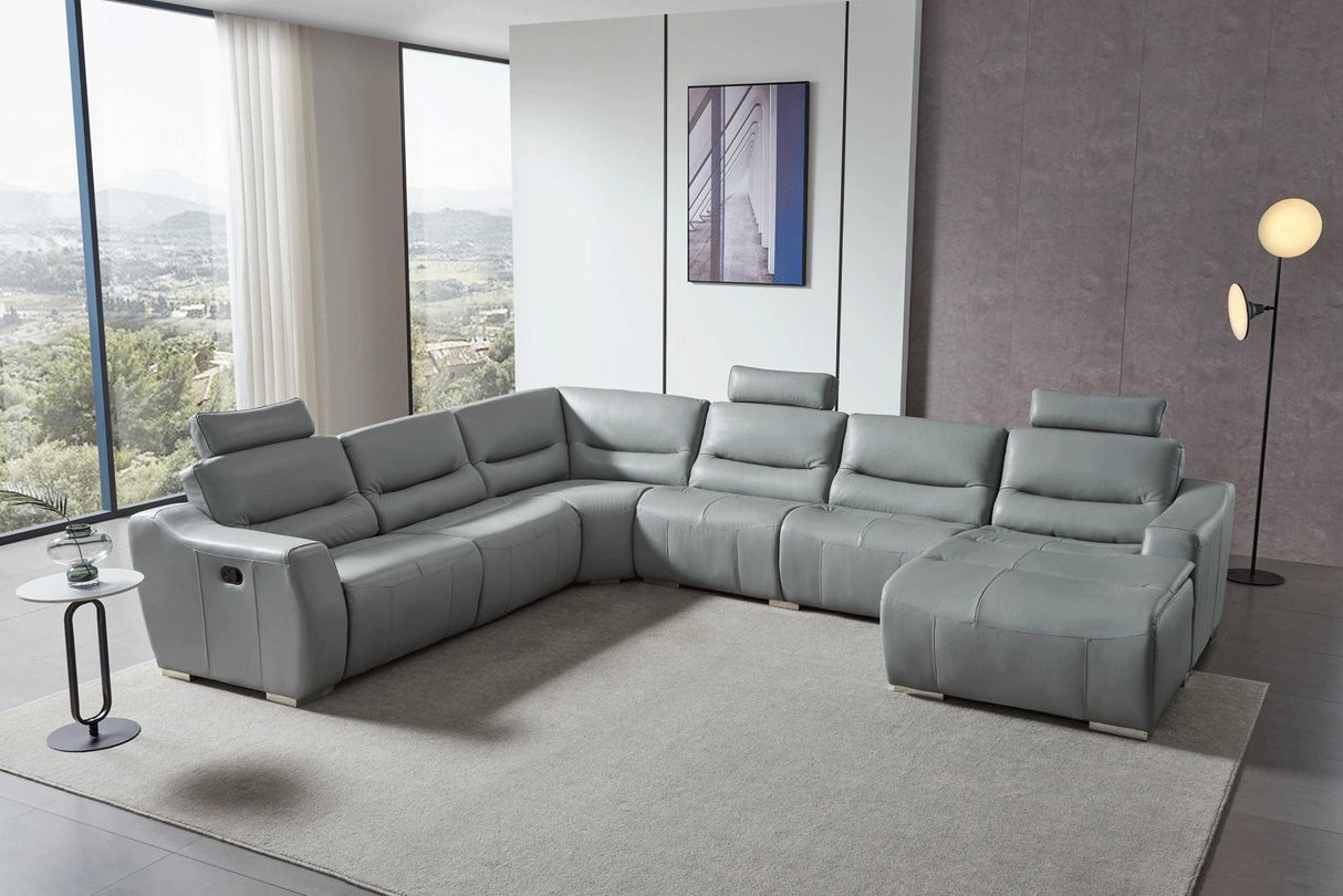 ESF Furniture 2144 Right Sectional w/ Recliner in Gray