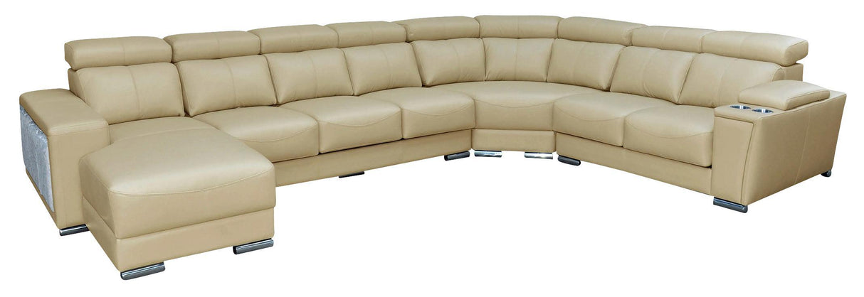ESF Furniture 8312 Left Sectional w/Sliding Seat in Beige - galleria furniture outlet