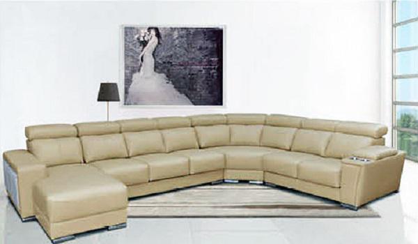 ESF Furniture 8312 Left Sectional w/Sliding Seat in Beige - galleria furniture outlet