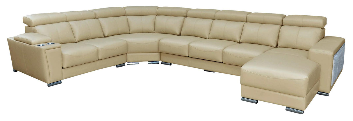 ESF Furniture 8312 Right Sectional w/Sliding Seat in Beige - galleria furniture outlet