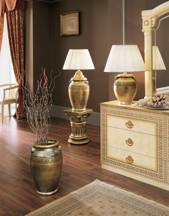 ESF Furniture Aida Single Dresser in Ivory w/ Gold - galleria furniture outlet