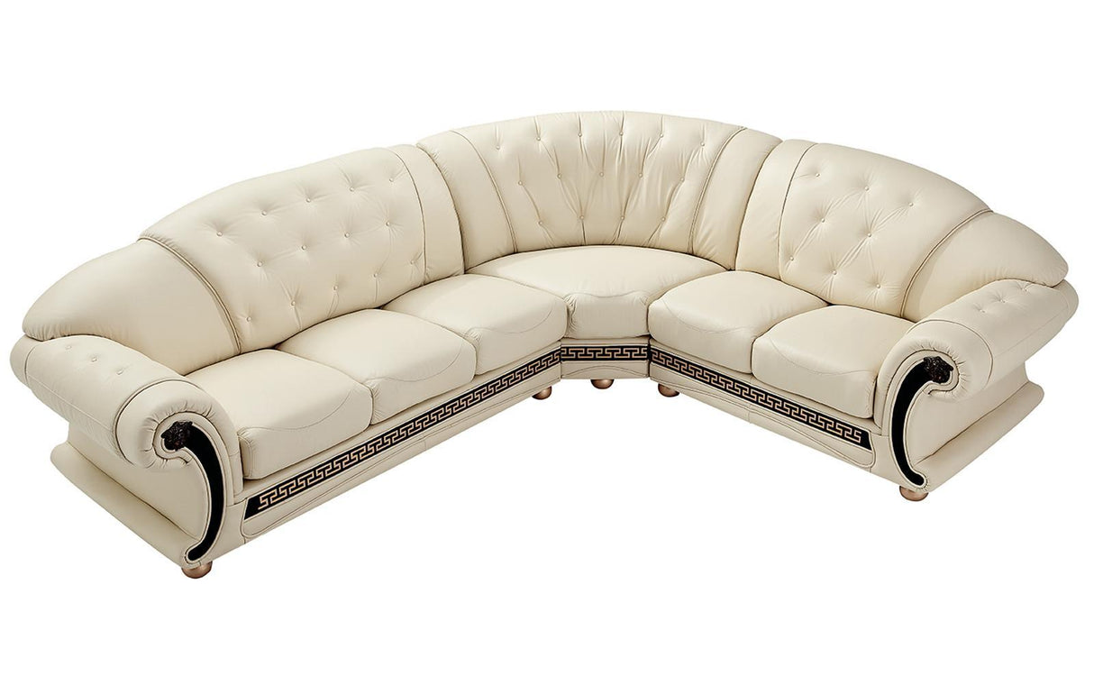 ESF Furniture Apolo Sectional Right Facing in Ivory - galleria furniture outlet