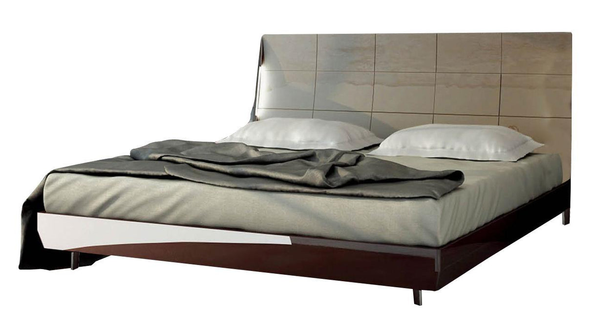 ESF Furniture Barcelona King Platform with Storage Bed in Dark Brown