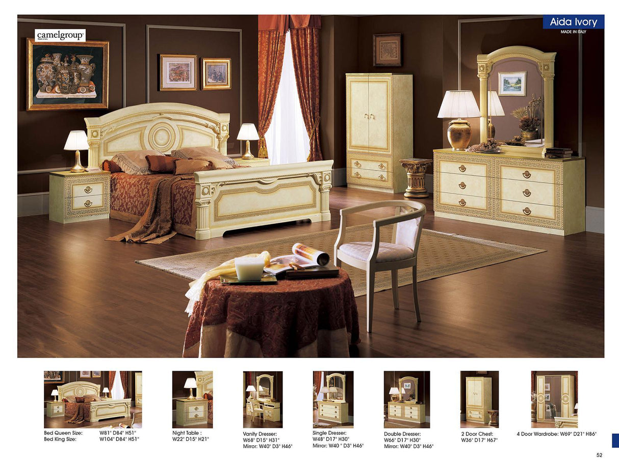 ESF Furniture Barocco Mirror in Ivory - galleria furniture outlet