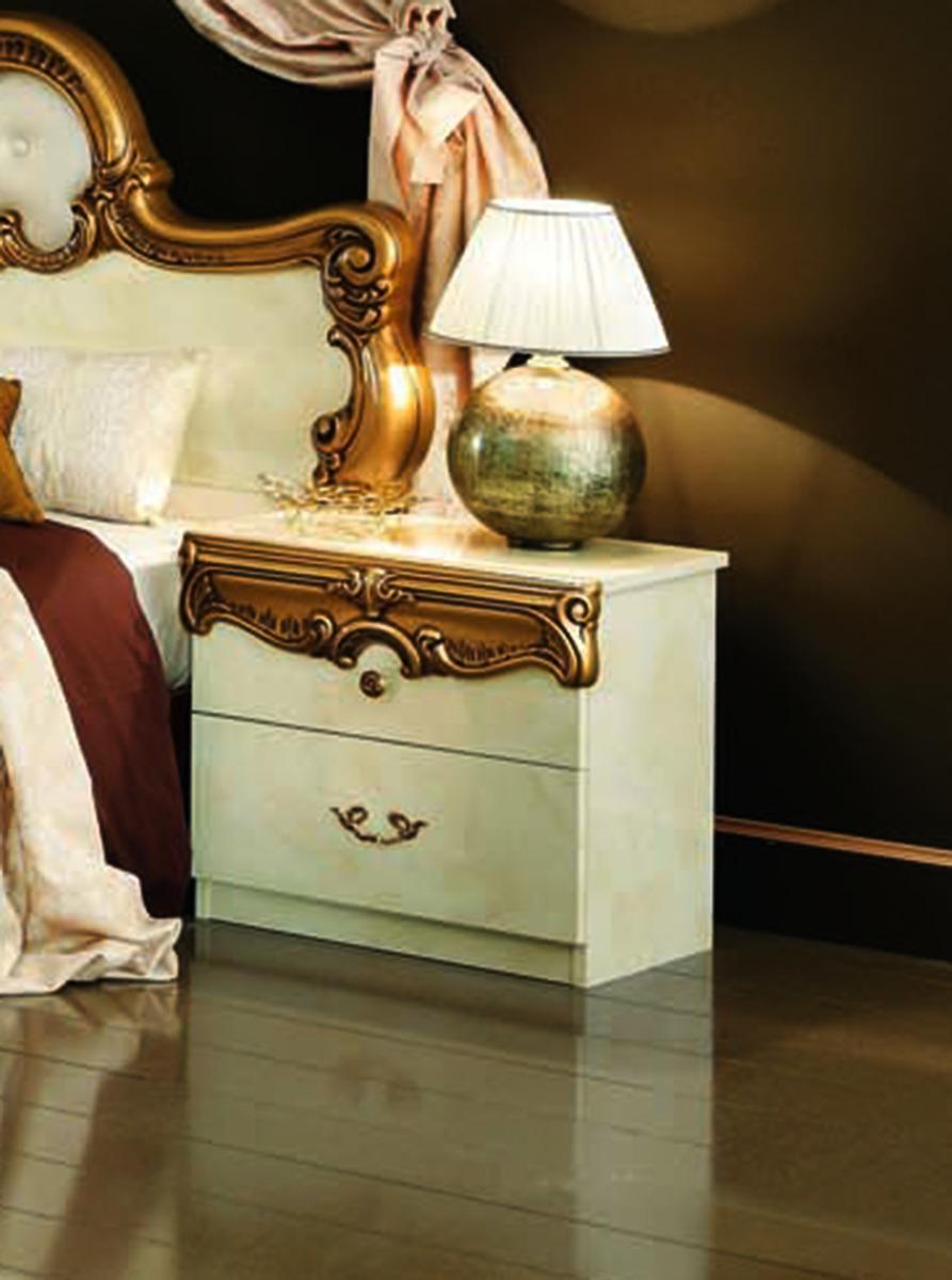ESF Furniture Barocco Nightstand in Ivory w/ Gold - galleria furniture outlet