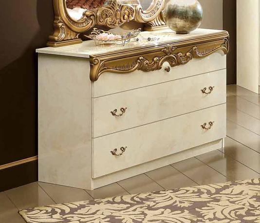 ESF Furniture Barocco Single Dresser in Ivory w/ Gold - galleria furniture outlet
