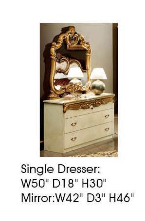ESF Furniture Barocco Single Dresser in Ivory w/ Gold - galleria furniture outlet