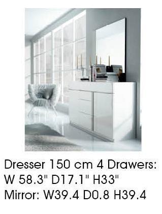 ESF Furniture Granada Dresser 150 in White