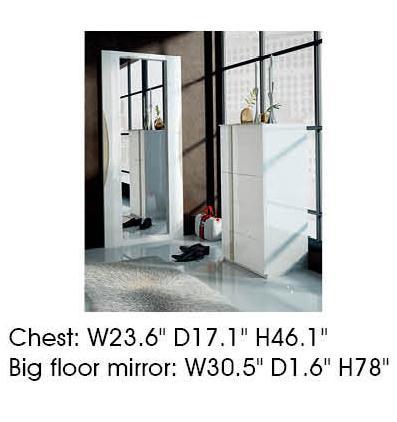 ESF Furniture Granada Standing Mirror in White