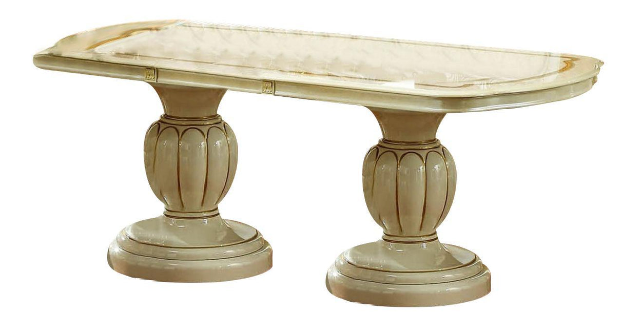 ESF Furniture Leonardo Dining Table w/18" Extension in Ivory