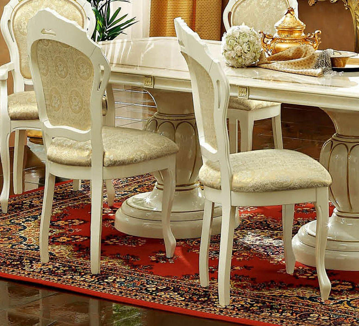 ESF Furniture Leonardo Side Chair in Ivory (Set of 2)