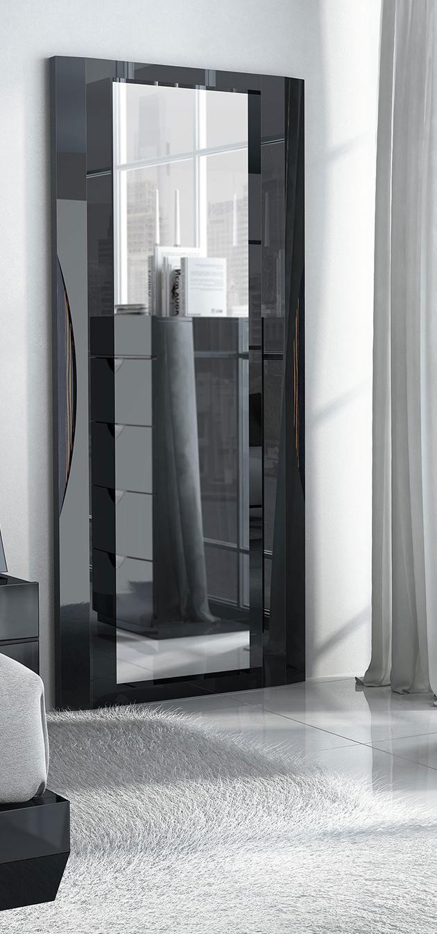 ESF Furniture Marbella Standing Mirror in Black - galleria furniture outlet