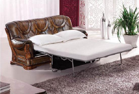 ESF Furniture Oakman Sofa w/ Sleeper in Rich Brown - galleria furniture outlet