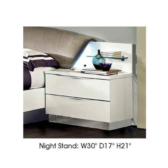 ESF Furniture Onda 2 Drawer Nightstand in White
