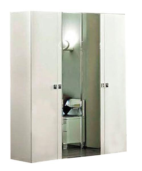 ESF Furniture Onda 4 Door Wardrobe in White - galleria furniture outlet