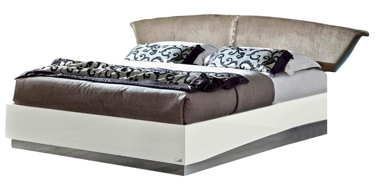 ESF Furniture Onda King Platform Bed in White - galleria furniture outlet