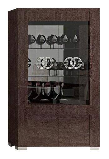 ESF Furniture Prestige 2-Door Curio in Walnut - galleria furniture outlet