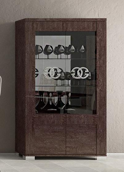 ESF Furniture Prestige 2-Door Curio in Walnut - galleria furniture outlet