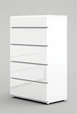 ESF Furniture Sara 5 Drawer Chest in White - galleria furniture outlet