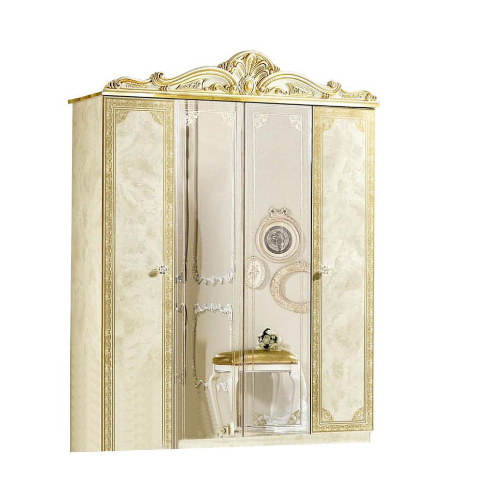 ESF Furniture Leonardo 4 Door Wardrobe in Ivory