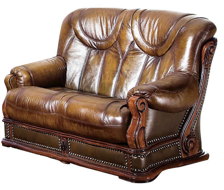 ESF Furniture Oakman Loveseat in Rich Brown - galleria furniture outlet