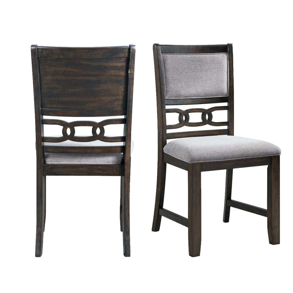 Amherst Standard Height Side Chair Set in Walnut of 2