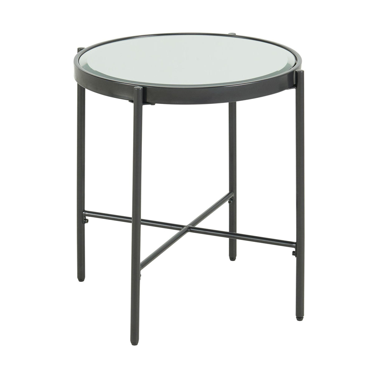 Vienna Round End Table with Glass Top