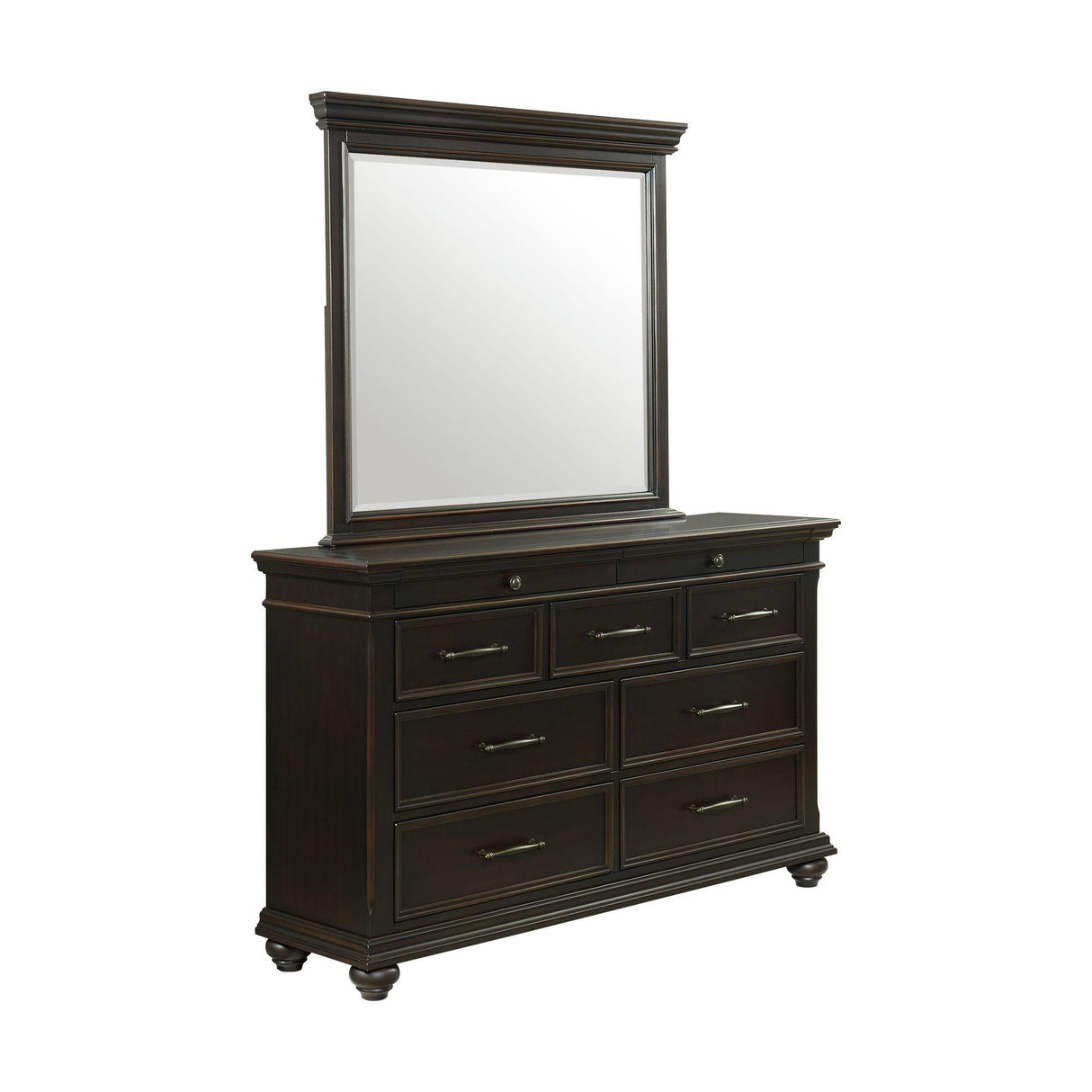 Slater 9-Drawer Dresser with Mirror in Black